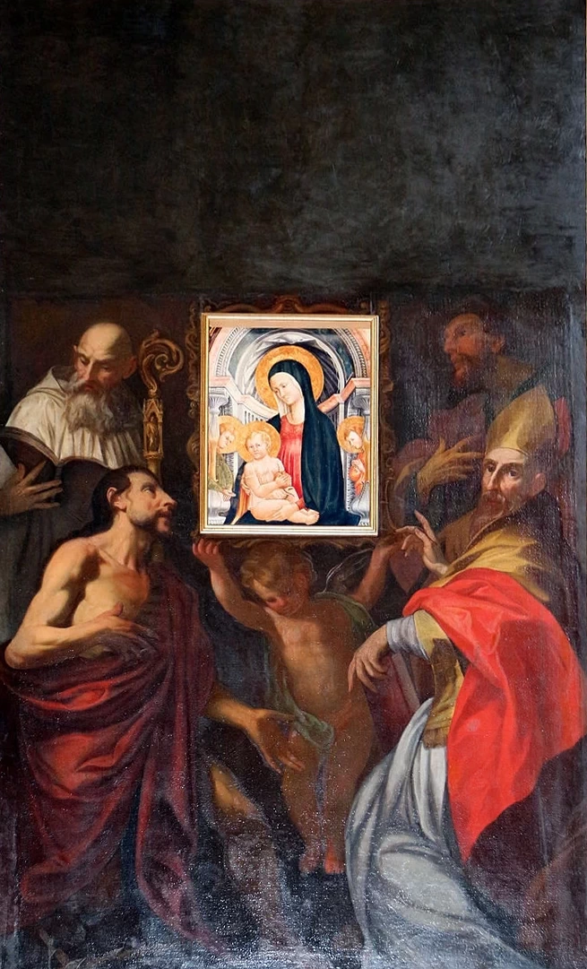 Quattro santi attorno alla Madonna di Neri di Bicci - Santi Giusto e Clemente, Volterra
